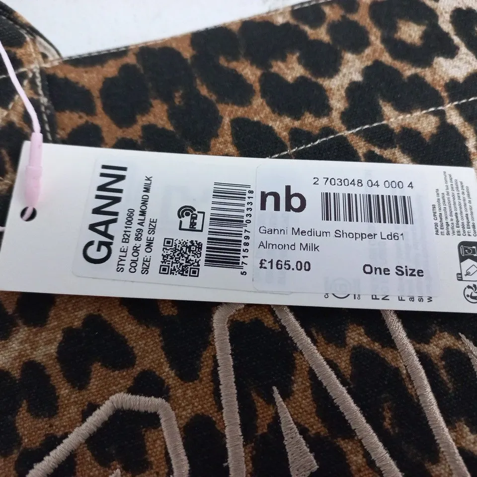 GANNI MEDIUM SHOPPER IN ANIMAL SPOT