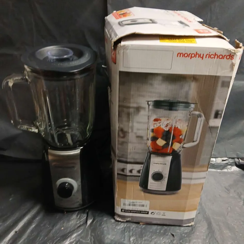 MORPHY RICHARDS TOTAL CONTROL GLASS TABLE BLENDER – BOXED - COLLECTION ONLY
