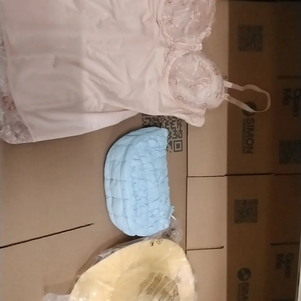 PALLET TO CONTAIN APPROXIMATELY 70 BRAND NEW DESIGNER CLOTHING ITEMS TO INCLUDE; NIGHTWEAR, WOMENS BAGS, HATS ETC