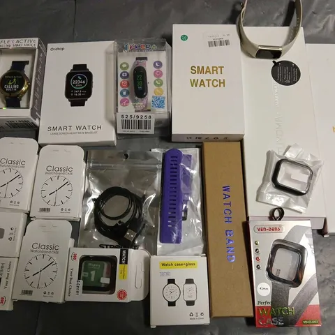 LOT OF ASSORTED SMART WATCHES AND WATCH ACCESSORIES