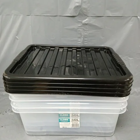 KLASS 30L UNDERBED STORAGE BOX WITH BLACK LID X4