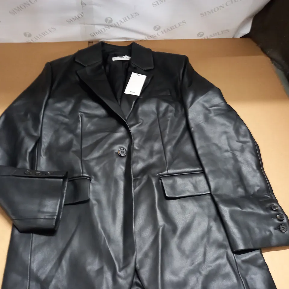 MNG FAUX LEATHER BLAZER - UK S