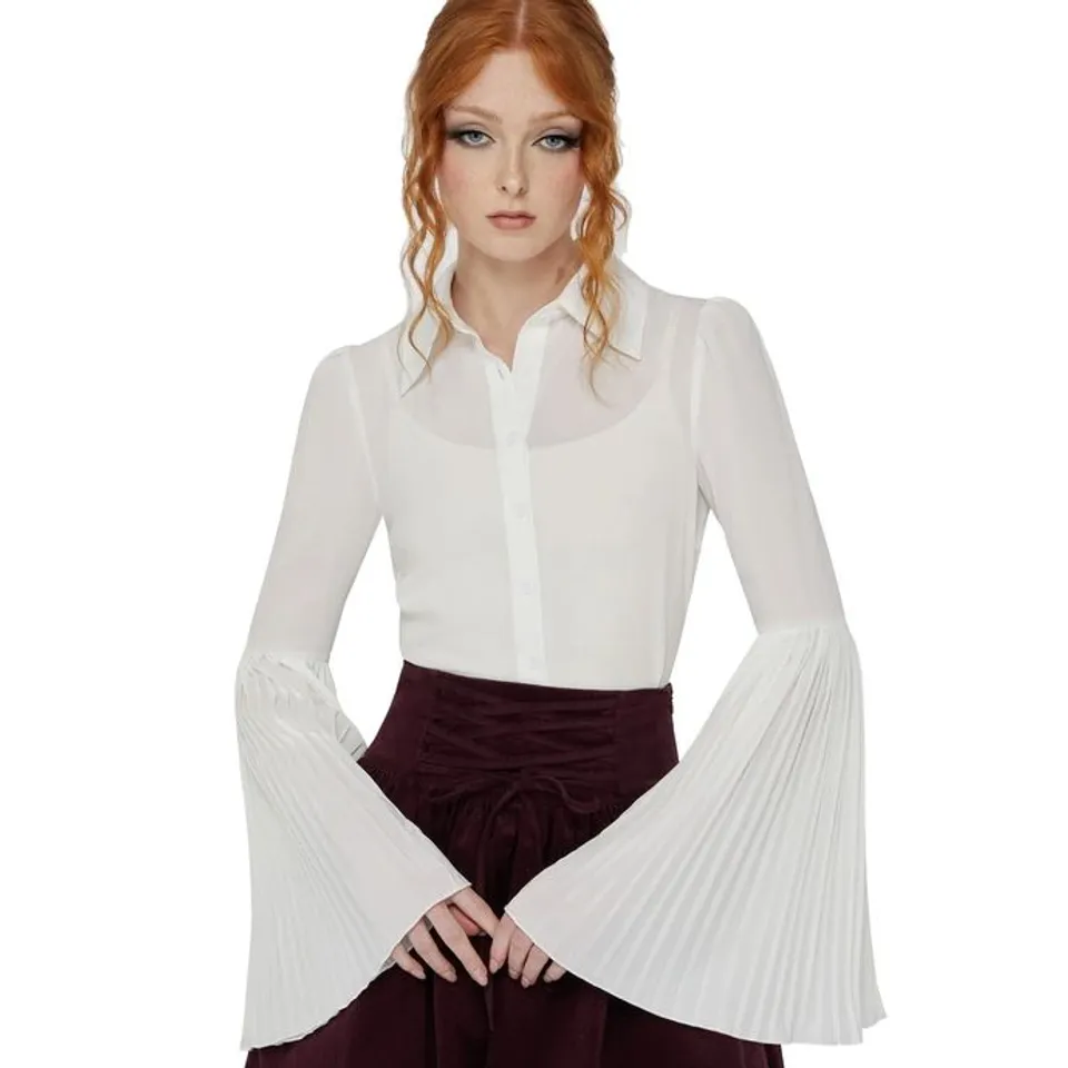 BRAND NEW BAGGED KILLSTAR - ALEXANDRA'S MOURNNG - WHITE WOMEN'S SHIRT SIZE XL
