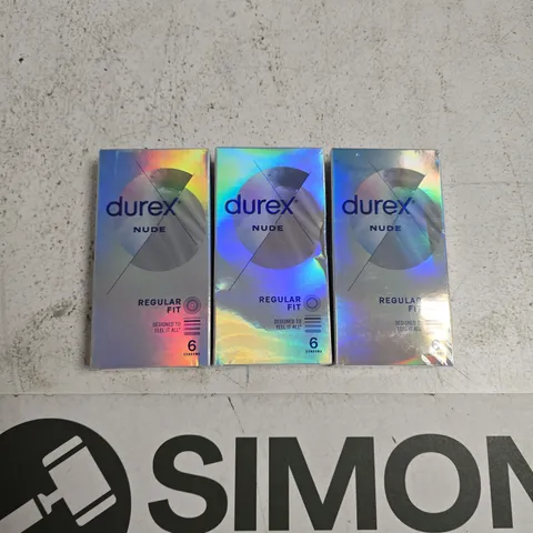 DUREX NUDE REGULAR FIT CONDOMS – PACK OF 3 (6 PER BOX)