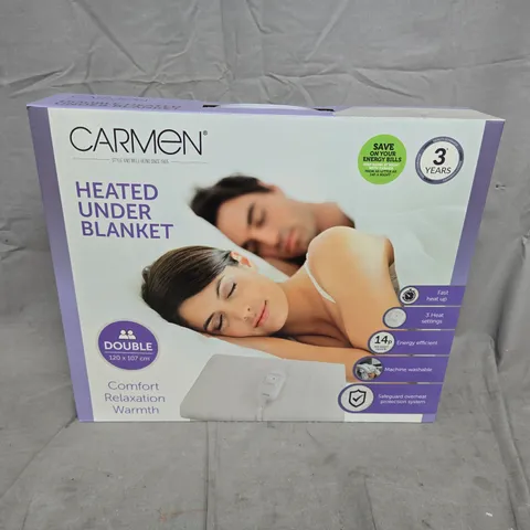 CARMEN HEATED UNDER BLANKET – DOUBLE (120 X 107 CM) – BOXED
