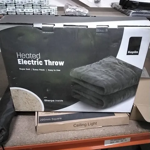 BOXED KEPLIN HEATED ELECTRIC THROW WITH SHERPA INSIDE 