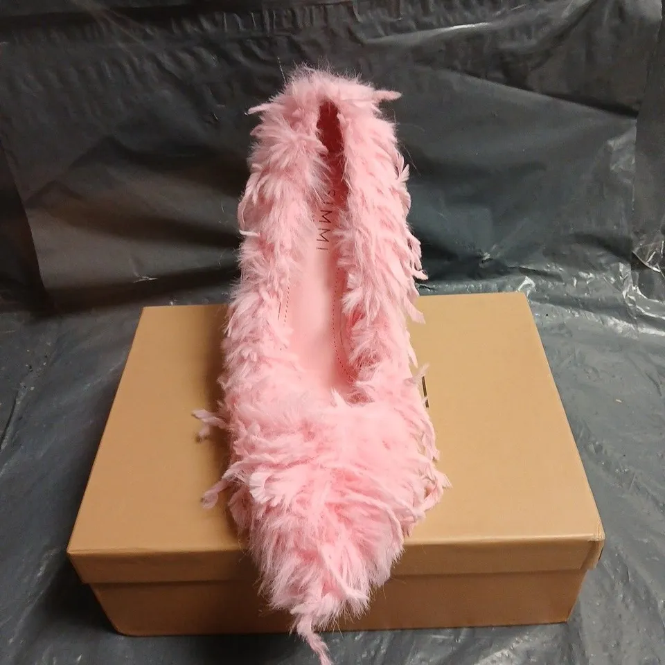 SIMMI LONDON PINK FEATHERED HIGH HEEL SHOE – WOMEN'S UK 7