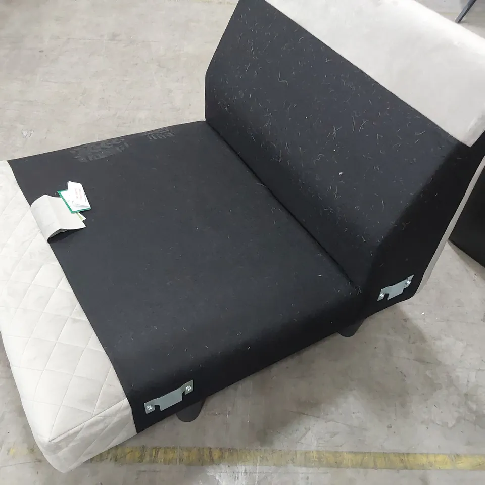 ARMLESS SECTION GREY PLUSH FABRIC 