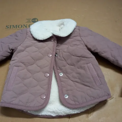 MAMAS AND PAPAS PINK QUILTED JACKET - 9-12 MONTHS