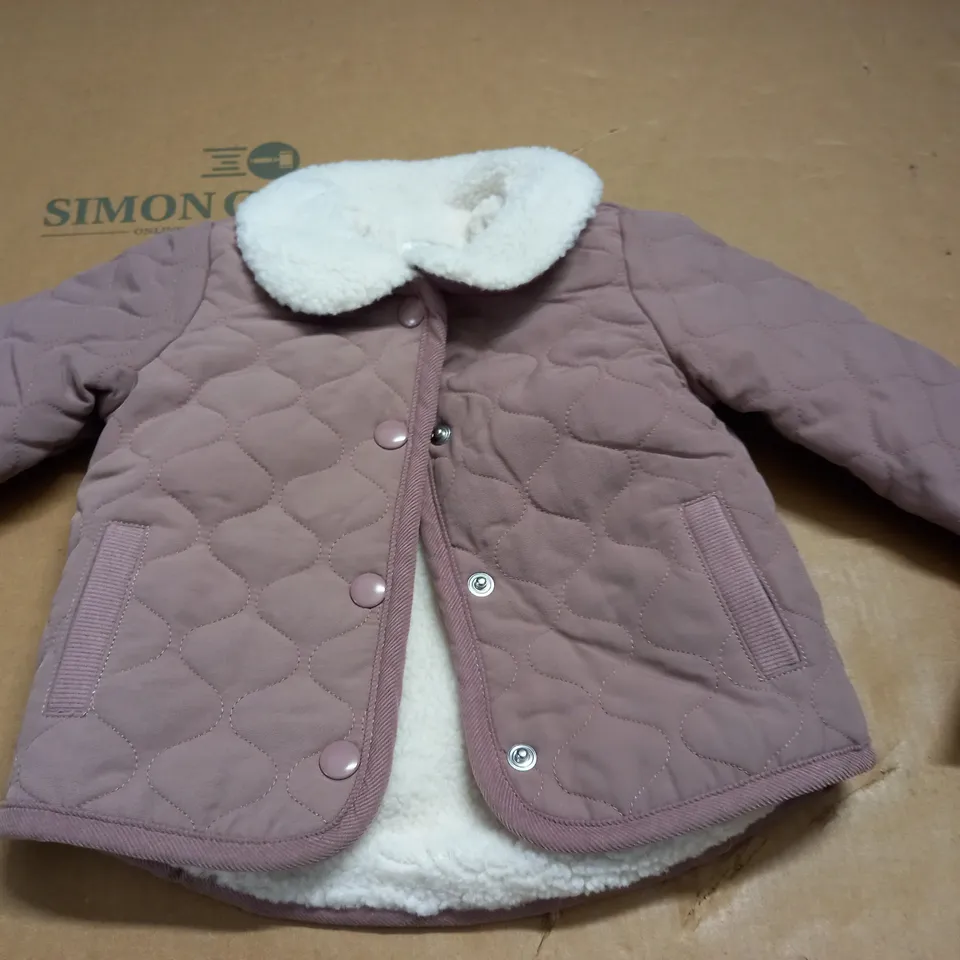 MAMAS AND PAPAS PINK QUILTED JACKET - 9-12 MONTHS