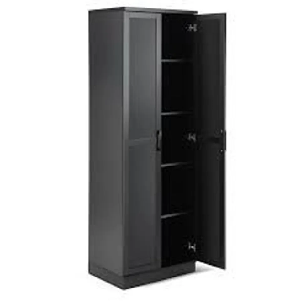 BOXED COSTWAY WOODEN STORAGE CABINET WITH 2 DOORS AND ADJUSTABLE SHELVES - BLACK