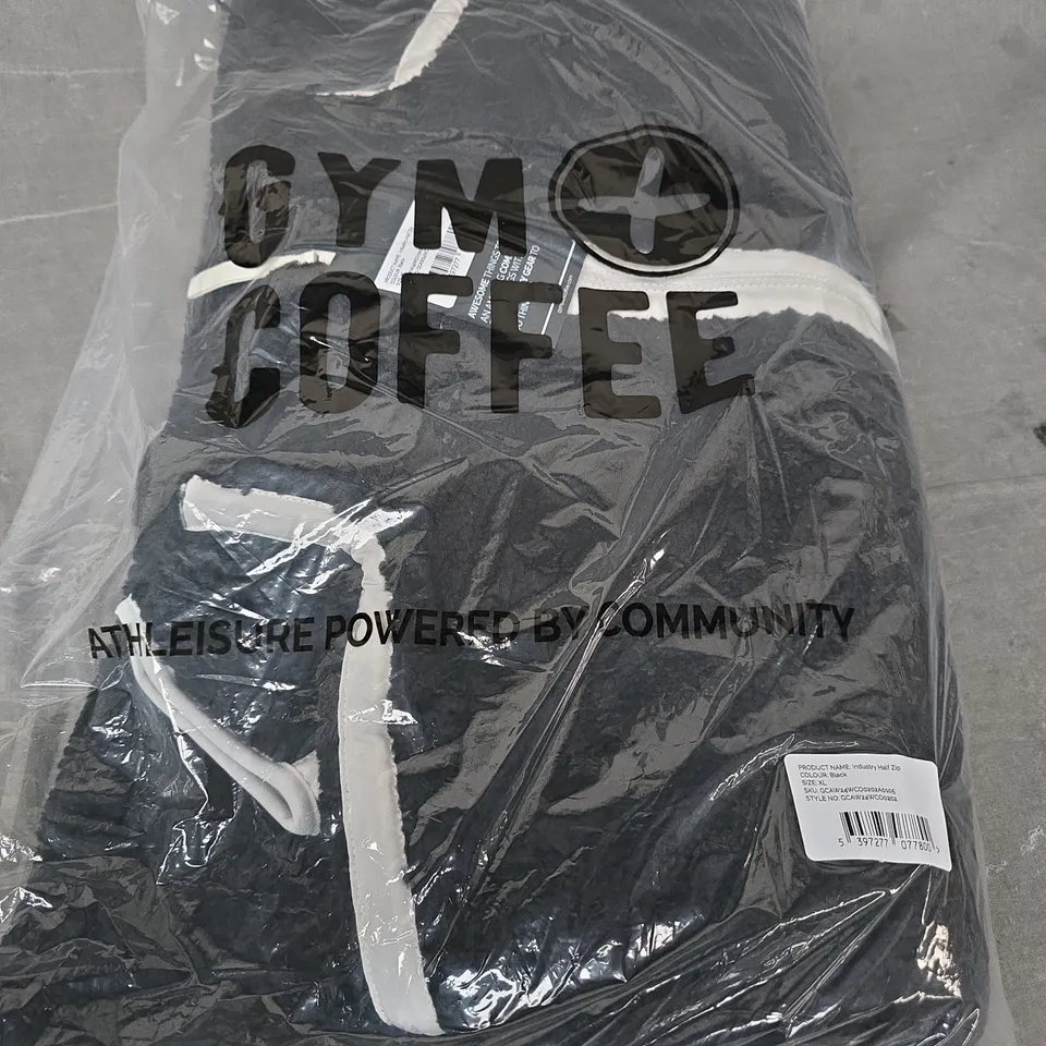 GYM + COFFEE  INDUSTRY HALF ZIP – BLACK – XL