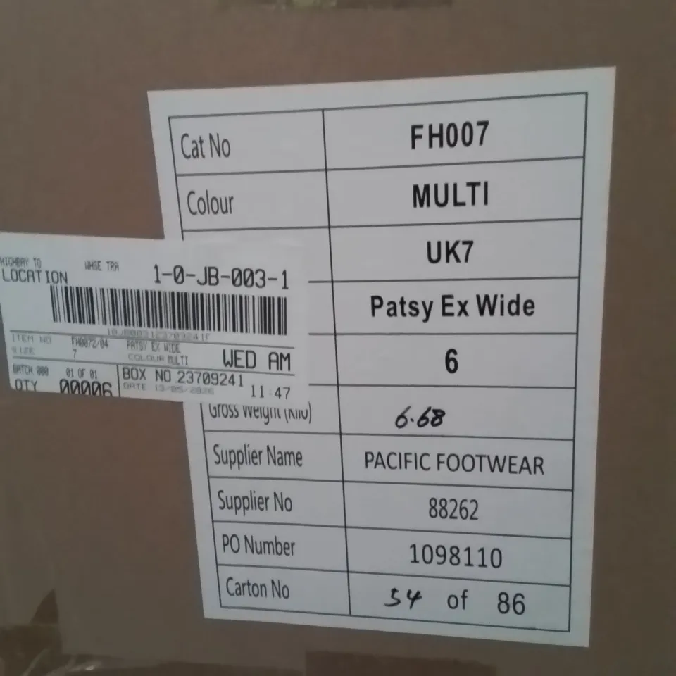 BOXED BRAND NEW APPROXIMATELY 6 SIMPLY BE PATSY WIDE WOMEN'S SHOES MULTI COLOUR SIZE UK7
