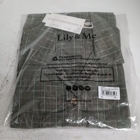 BAGGED LILY & ME JOSIE JUMPSUIT IN MULTI COLOUR CHECK GREEN - SIZE 12