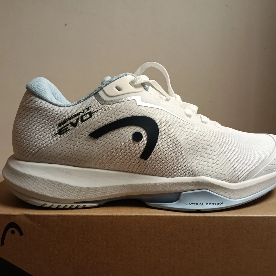 BOXED PAIR OF HEAD SPRINT EVO 4.0 WOMEN’S RUNNING SHOES – WHITE/LIGHT BLUE, UK 7