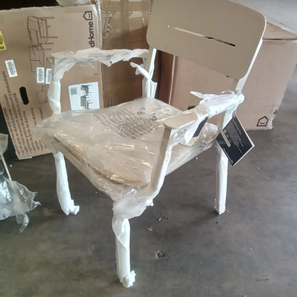 GOODHOME SANTORIN ALUMINIUM ARMCHAIR WITH SEAT PAD