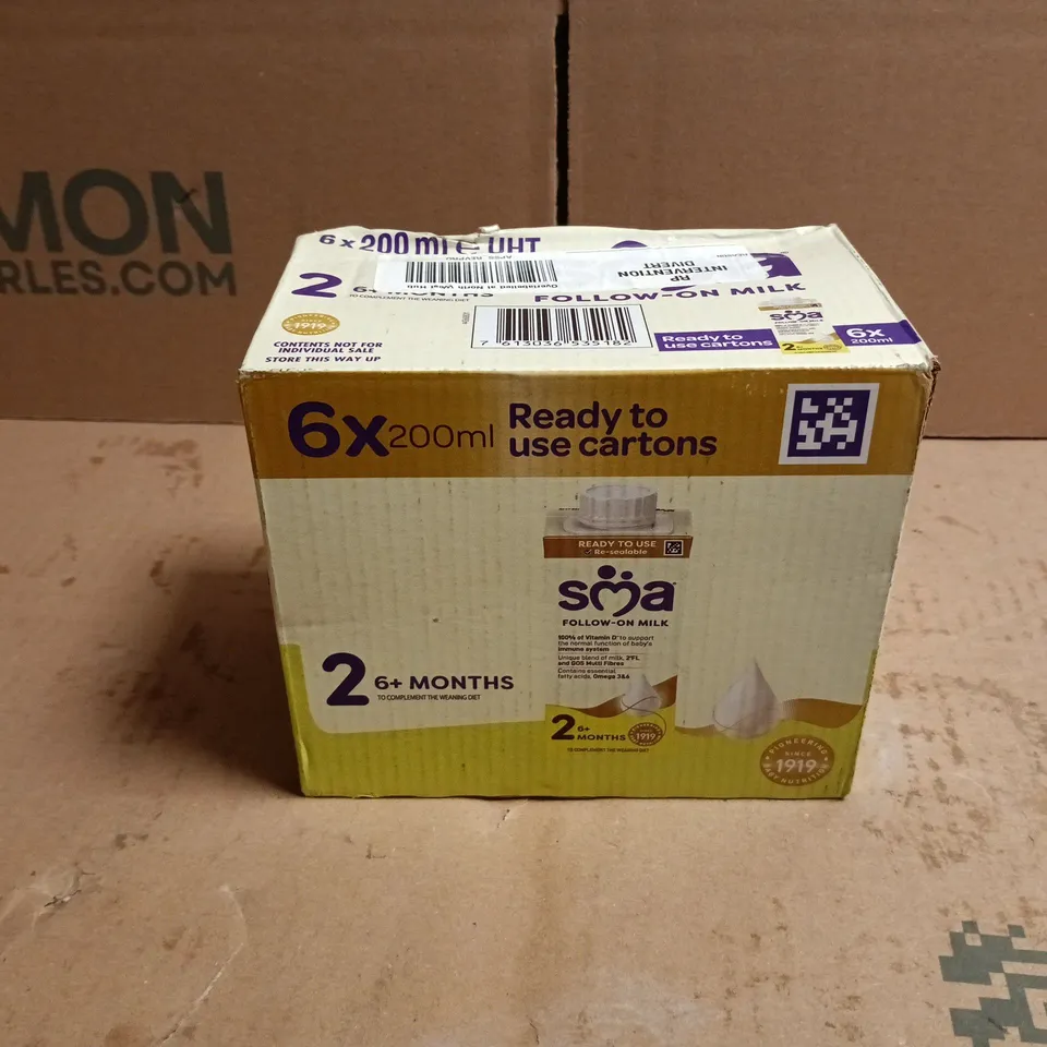 BOXED SMA 6+ MONTHS FOLLOW-ON MILK CARTONS (6X200ML)