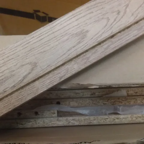 BOX OF WOODGRAIN CABINET PARTS