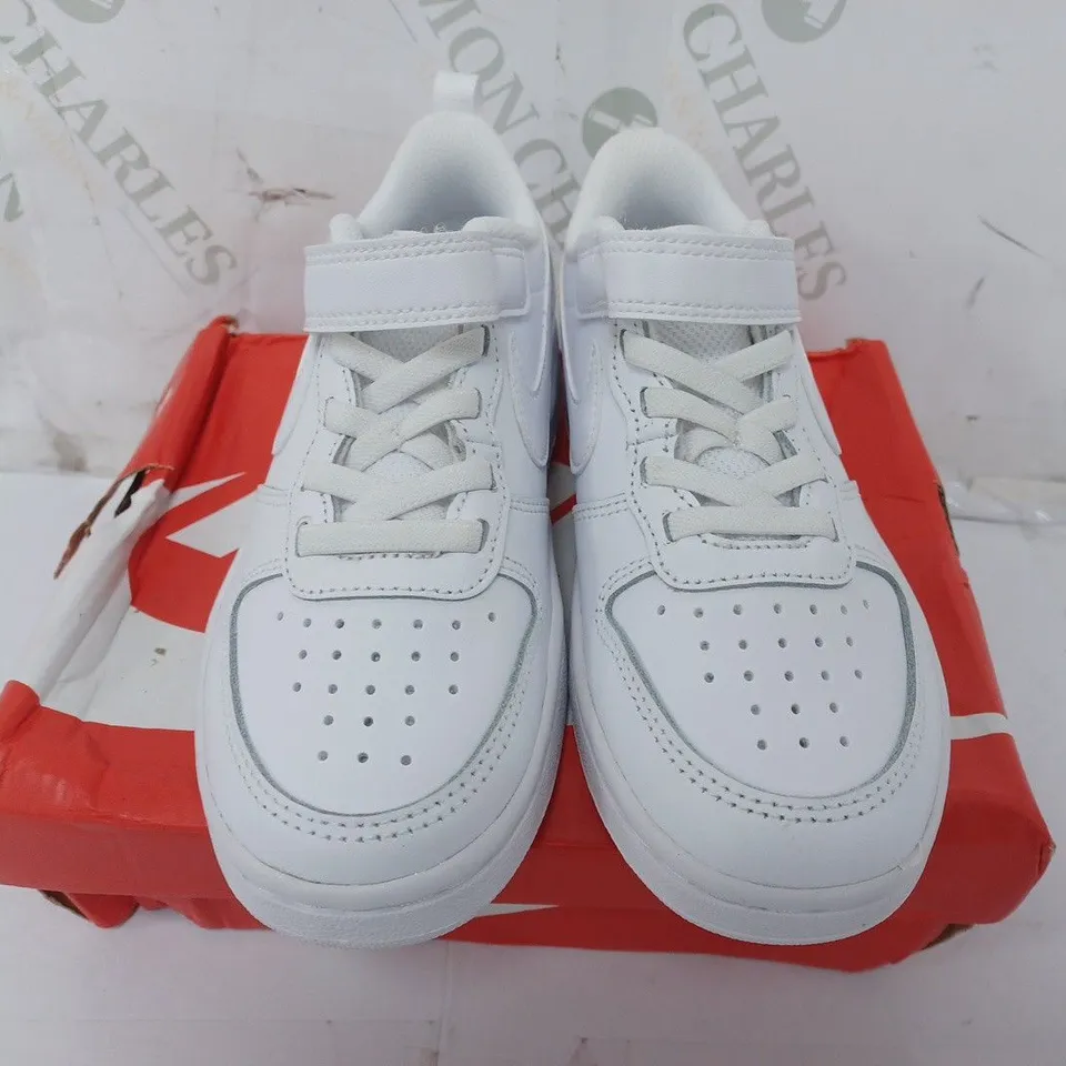 BOXED PAIR OF NIKE COURT BOROUGH LOW 2 SHOES IN WHITE - KIDS 12.5