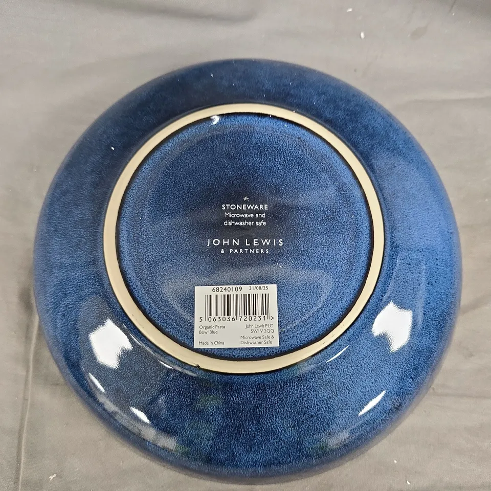 JOHN LEWIS & PARTNERS STONEWARE ORGANIC PASTA BOWL – BLUE