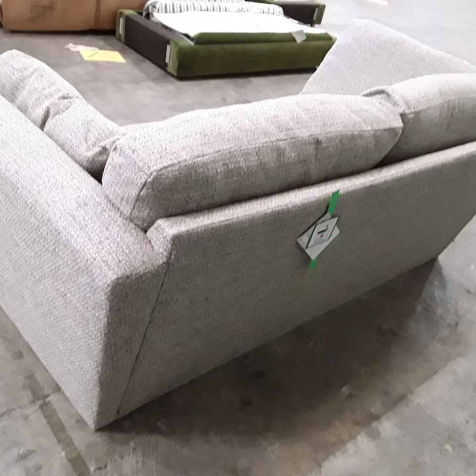 QUALITY DESIGNER 2 SEATER SOFA (MISSING PART) - GREY FABRIC 