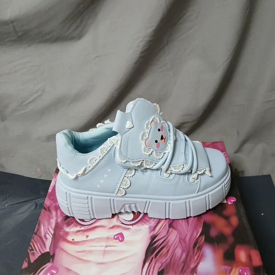 KOI FANCIFUL FREDDO BEAR RUFFLE TRAINERS BLUE BOXED SIZE 40