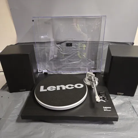 LENCO LS-500BK TURNTABLE WITH MMC CARTRIDGE, BLUETOOTH AND WOODEN SPEAKERS