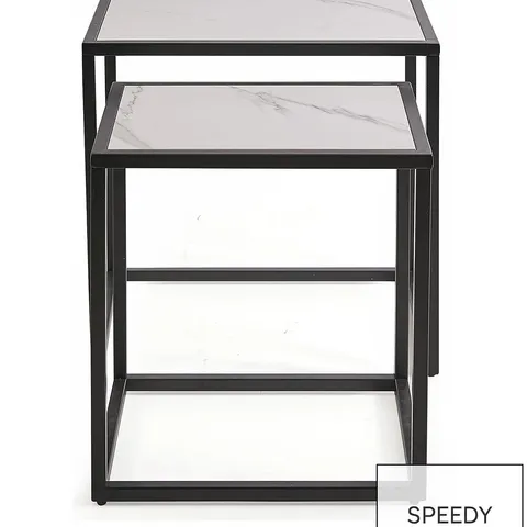 BOXED ORAN NEST OF TABLES - BLACK/WHITE