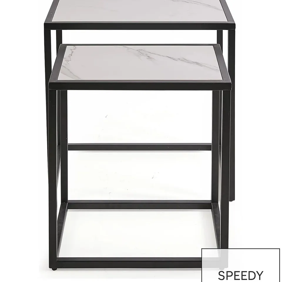 BOXED ORAN NEST OF TABLES - BLACK/WHITE