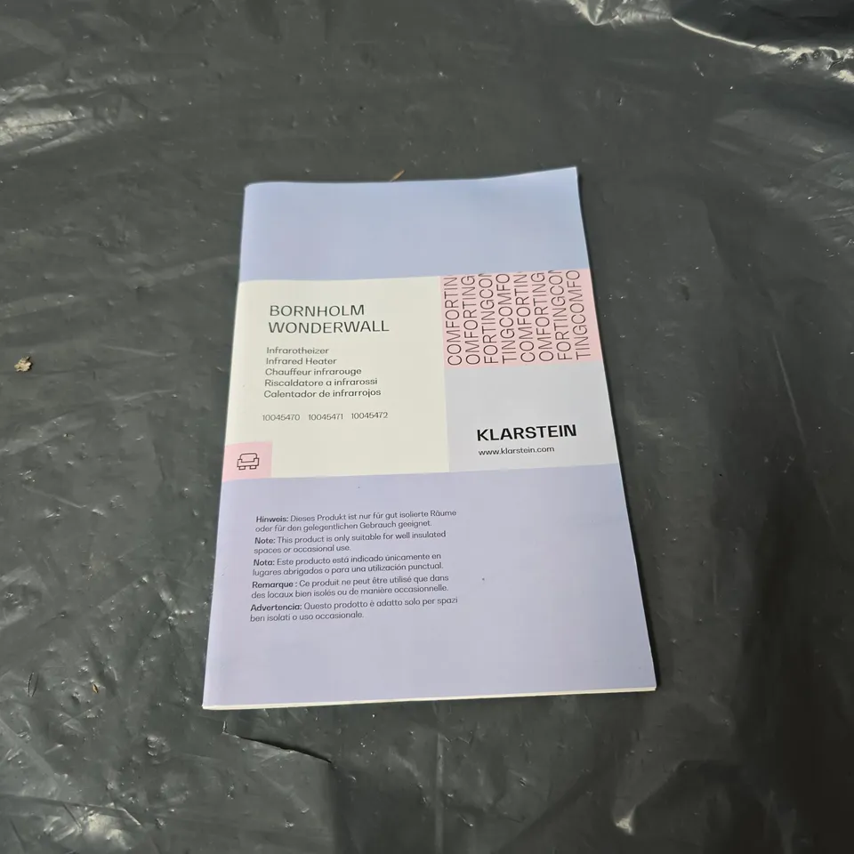 KLARSTEIN BORNHOLM WONDERWALL INFRARED HEATER – WALL-MOUNTED, WHITE