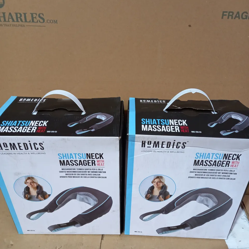 LOT OF 2 HOMEDICS SHIATSU NECK MASSAGERS WITH HEAT 