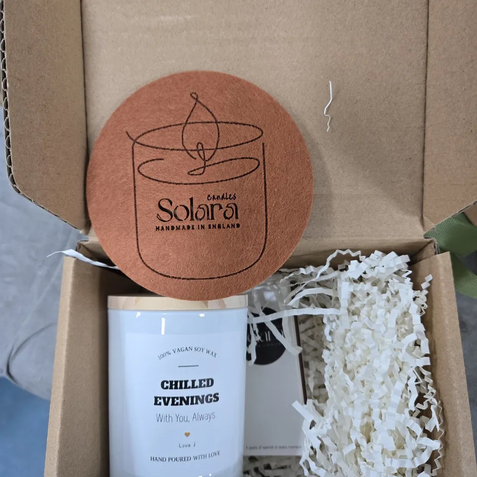 CHILLED EVENINGS SOY WAX CANDLE – HAND-POURED, 100% VEGAN (MADE IN ENGLAND)