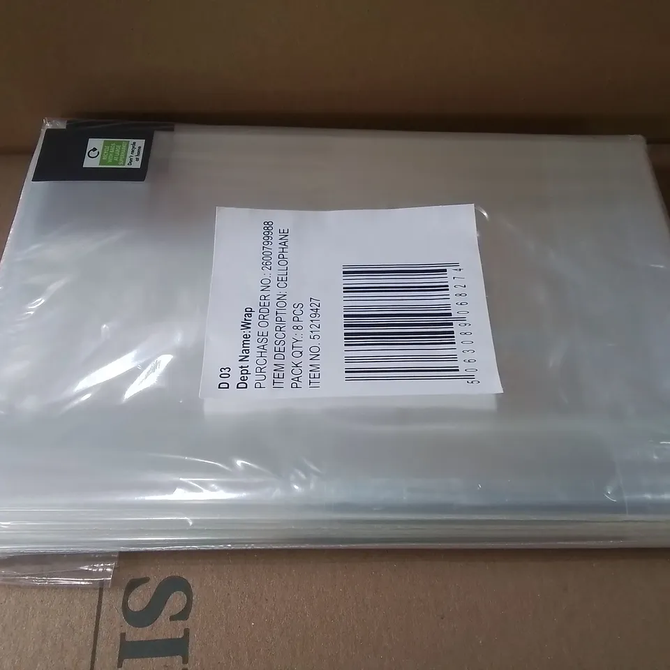 LOT OF BRAND NEW CLEAR CELLOPHANE - 240 PACKS PER BOX 
