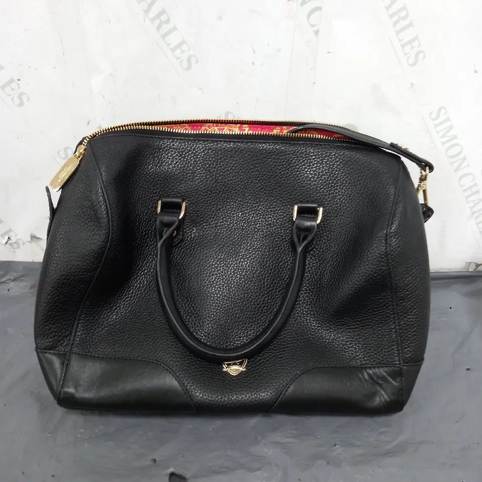 PAUL COSTELLOE GYMKHANA LEATHER BOWLING BAG - BLACK 