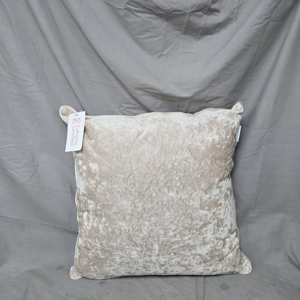CATHERINE LANSFIELD VELVET CUSHION – CREAM
