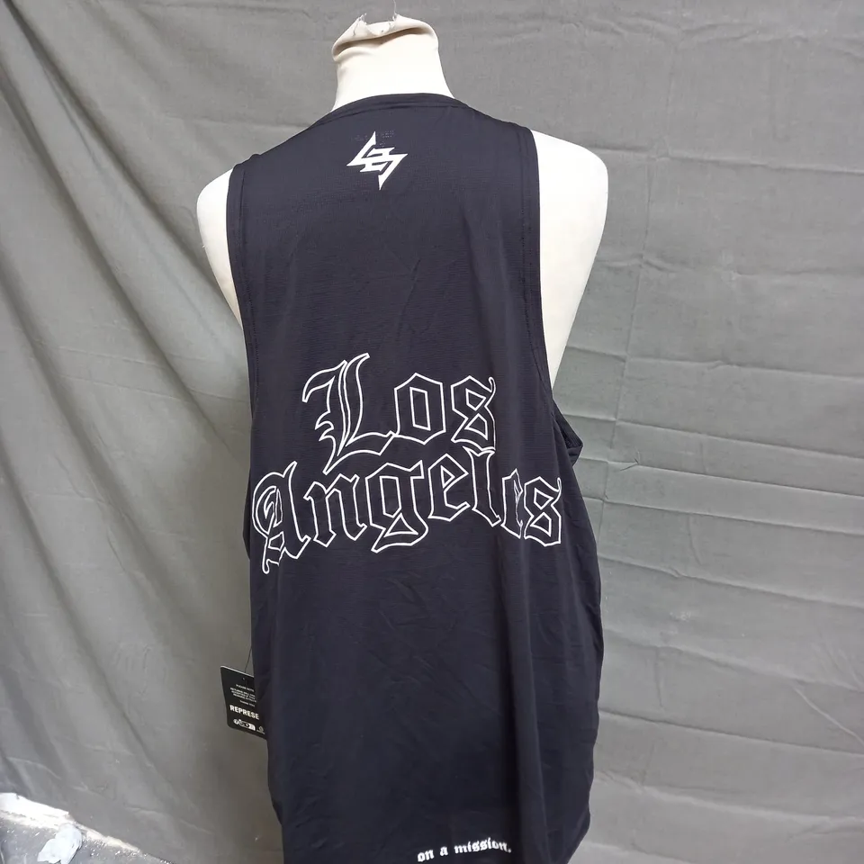 REPRESENT LA MARATHON SINGLET IN BLACK - LARGE