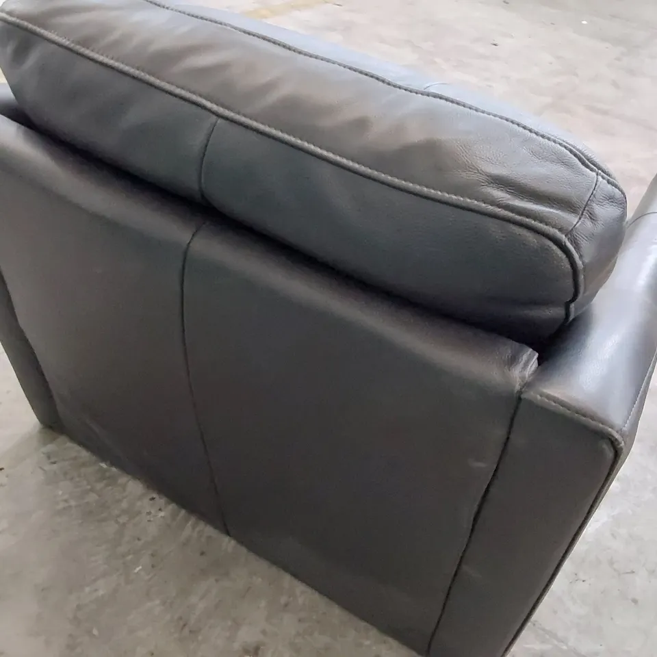 DESIGNER EASY CHAIR BLACK LEATHER 