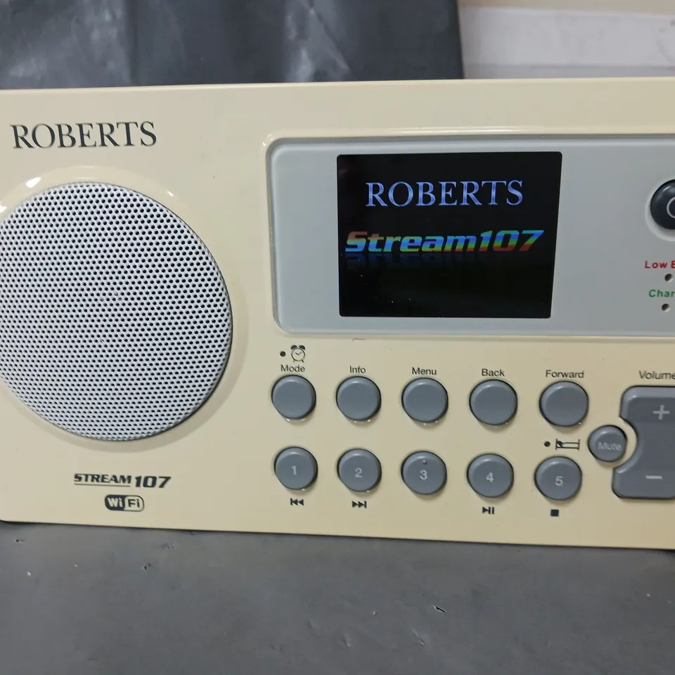 ROBERTS STREAM 107 INTERNET RADIO DAB/DAB+/FM RDS DIGITAL RADIO CREAM