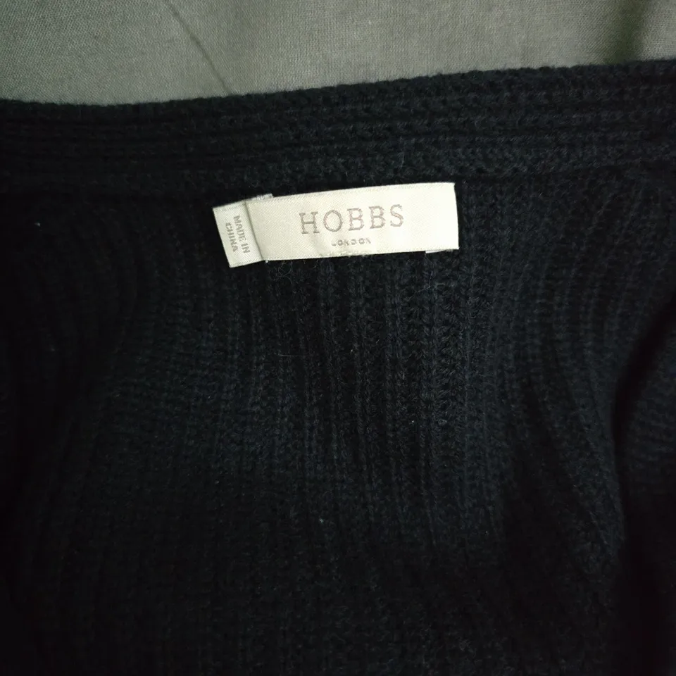 HOBBS LONDON BLACK RIBBED KNIT JUMPER – UK SIZE M (US M)