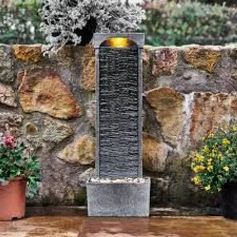 BOXED TEAMSON HOME 98CM CONTEMPORARY OUTDOOR LED WATERFALL FOUNTAIN
