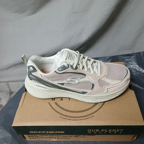 SKECHERS LACE UP TRAINERS TAUPE SIZE 7 BOXED