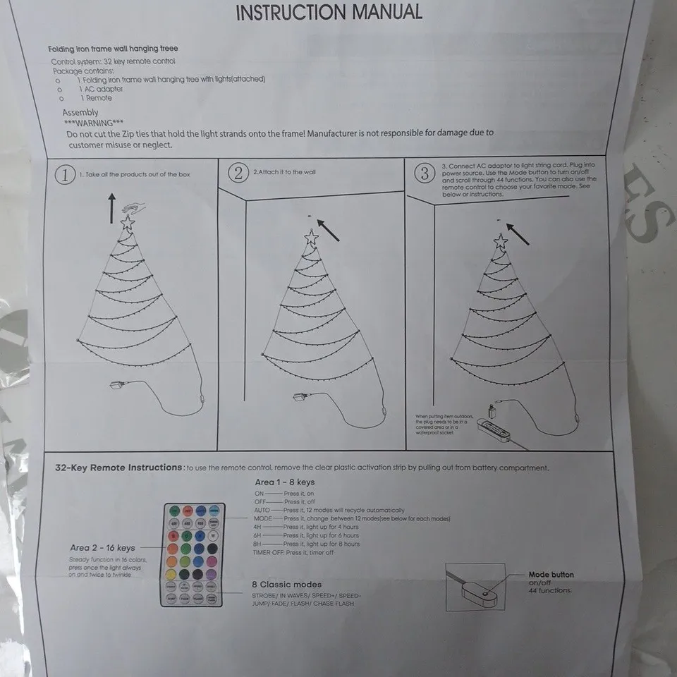 BOXED HOME REFLECTIONS INDOOR OUTDOOR PRE-LIT WALL MOUNTABLE TREE