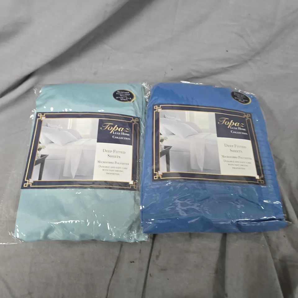BOX OF APPROX 15 TOPAZ LUXURY HOME COLLECTION DEEP FITTED SHEETS