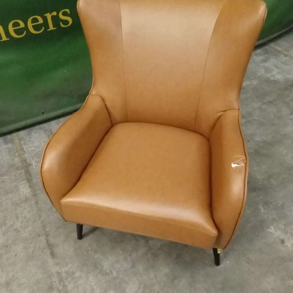 CAHYADI 76cm W MODERN FAUX LEATHER WINGBACK CHAIR