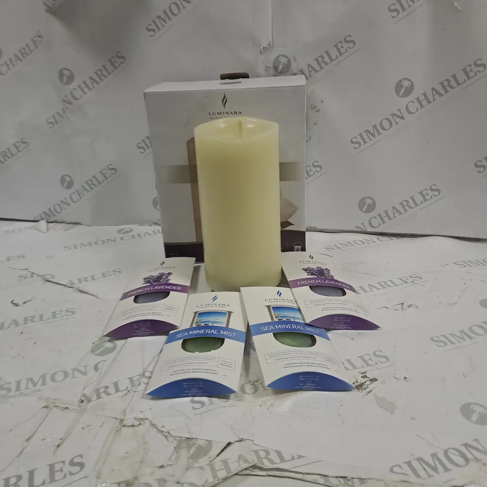 BOXED LUMINARA FRAGRANCE DIFFUSING PILLAR CANDLE 
