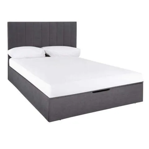 BOXED NOVA FABRIC OTTOMAN - CHARCOAL (1 BOX)