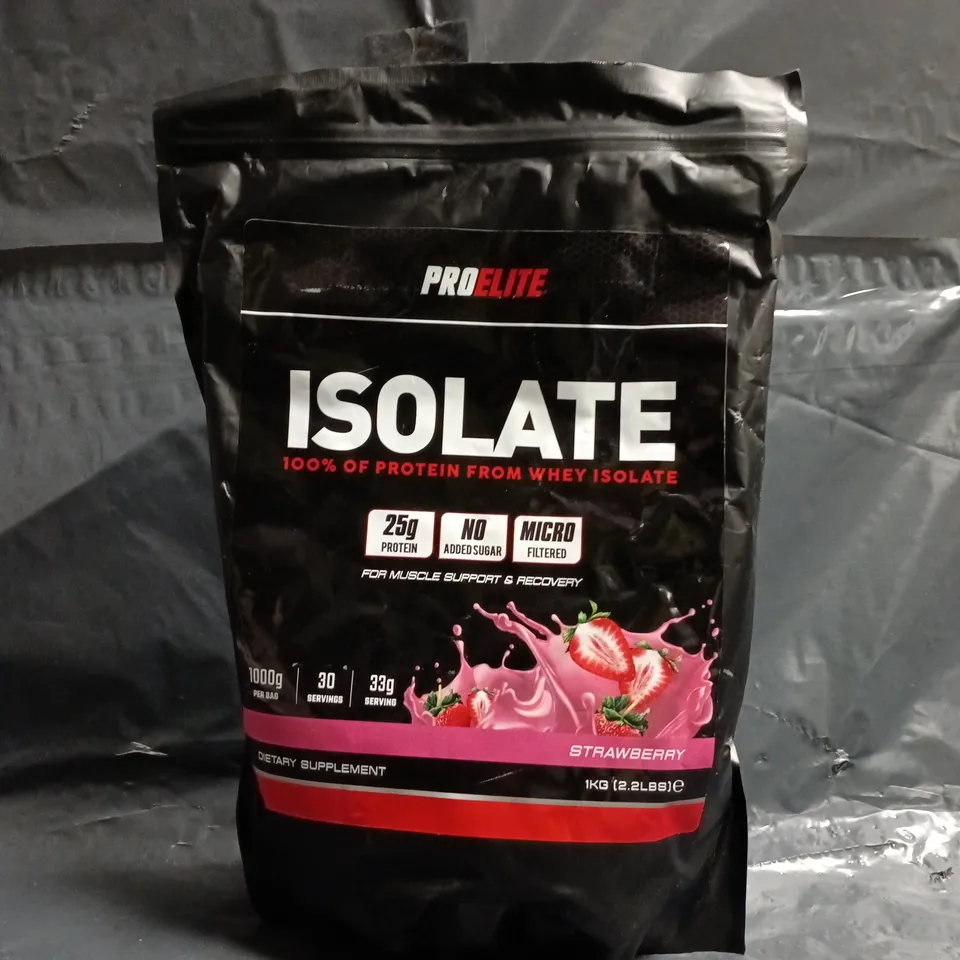 PRO ELITE ISOLATE DIETARY SUPPLEMENT - STRAWBERRY FLAVOUR (1KG BAG)