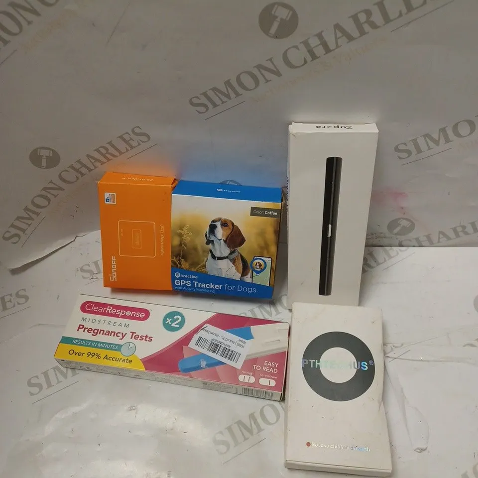 LOT OF FIVE TO INCLUDE GPS TRACKER FOR DOGS , PREGNANCY TESTS , ETC