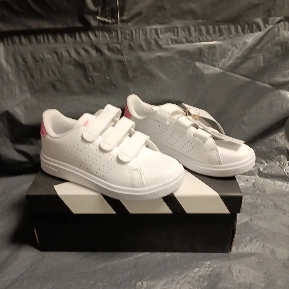 ADIDAS KIDS WHITE VELCRO TRAINERS SIZE 12
