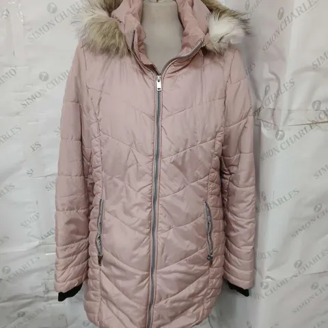 CENTIGRADE MIXED QUILTED COAT PINK SIZE MEDIUM